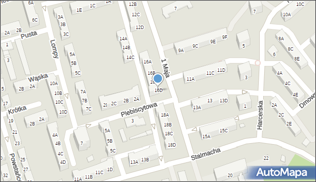 Kędzierzyn-Koźle, 1 Maja, 16D, mapa Kędzierzyna-Koźle