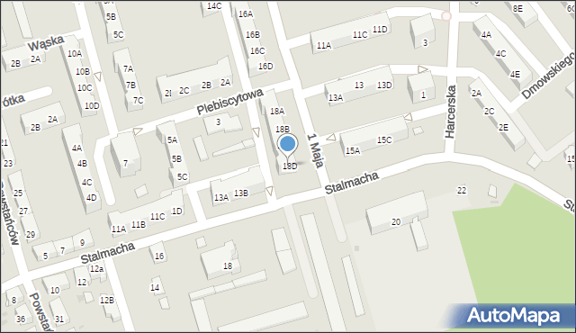 Kędzierzyn-Koźle, 1 Maja, 18D, mapa Kędzierzyna-Koźle