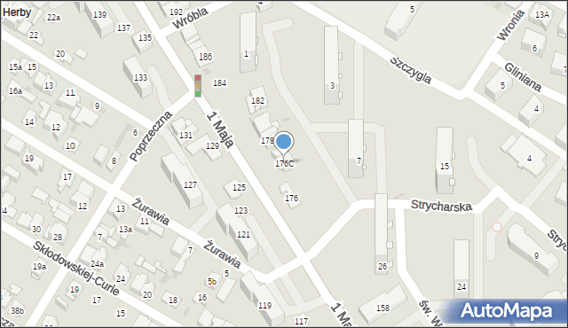 Kielce, 1 Maja, 176C, mapa Kielc