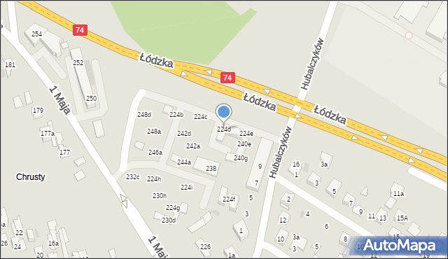 Kielce, 1 Maja, 224d, mapa Kielc