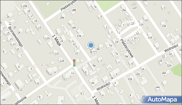 Knurów, 1 Maja, 8, mapa Knurów