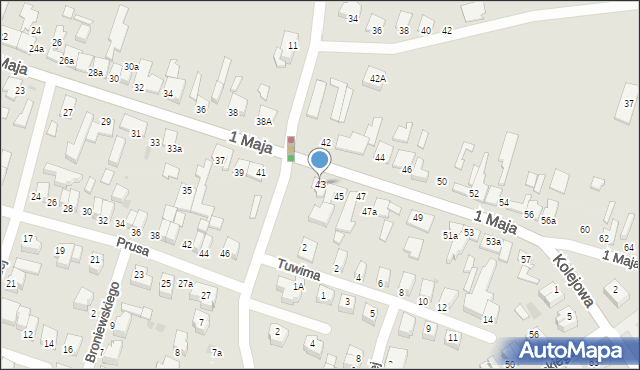 Konstantynów Łódzki, 1 Maja, 43, mapa Konstantynów Łódzki