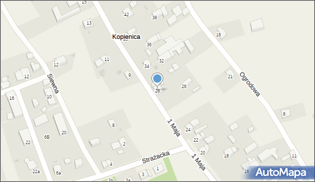 Kopienica, 1 Maja, 28, mapa Kopienica