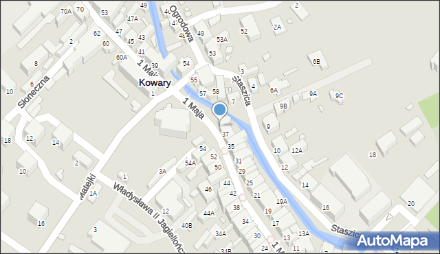 Kowary, 1 Maja, 37A, mapa Kowary