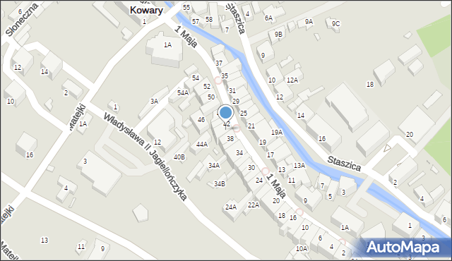 Kowary, 1 Maja, 40, mapa Kowary