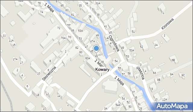 Kowary, 1 Maja, 41, mapa Kowary