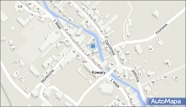Kowary, 1 Maja, 43, mapa Kowary