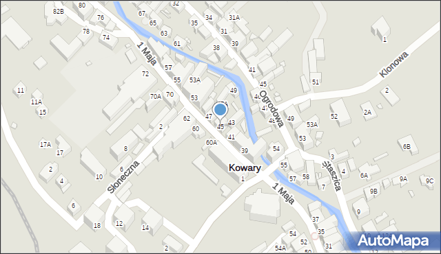 Kowary, 1 Maja, 45, mapa Kowary