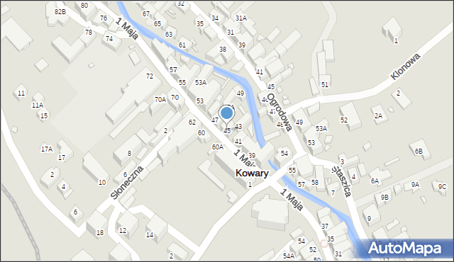 Kowary, 1 Maja, 45, mapa Kowary