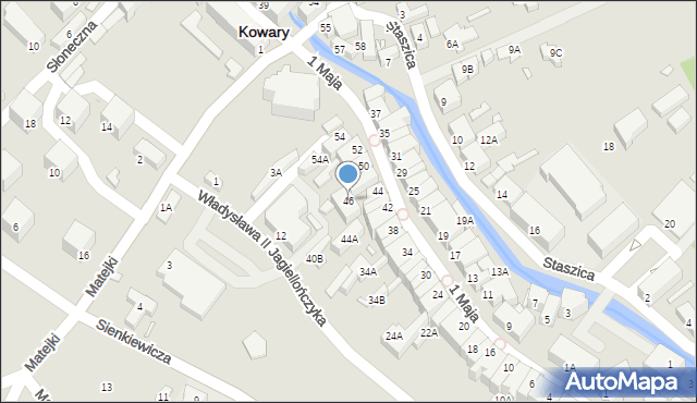 Kowary, 1 Maja, 46, mapa Kowary