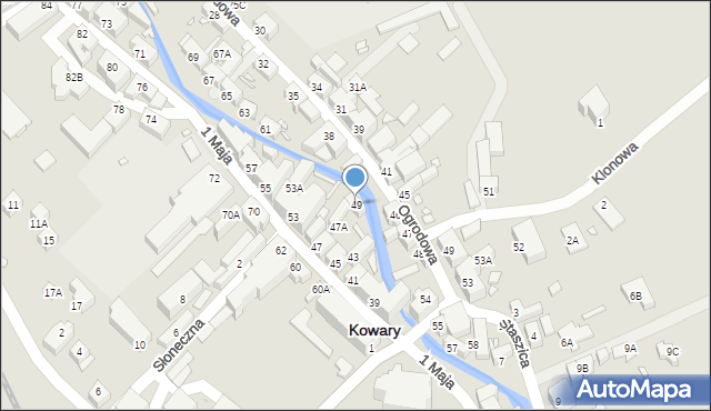 Kowary, 1 Maja, 49, mapa Kowary