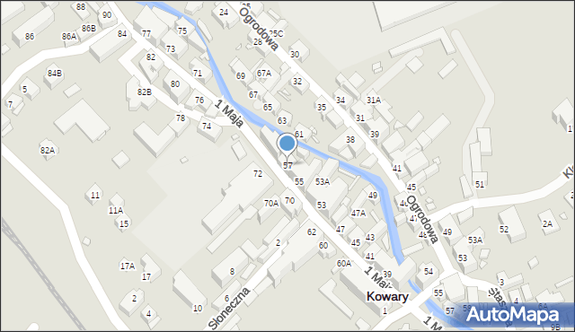 Kowary, 1 Maja, 57, mapa Kowary