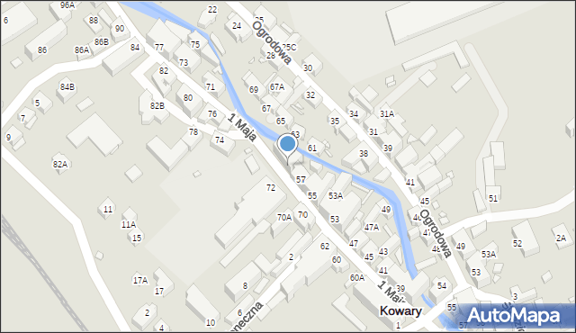 Kowary, 1 Maja, 59, mapa Kowary