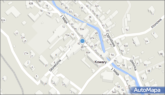Kowary, 1 Maja, 60, mapa Kowary