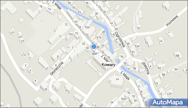 Kowary, 1 Maja, 60A, mapa Kowary