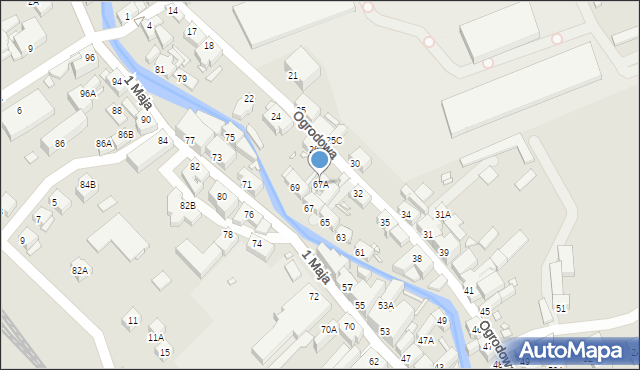 Kowary, 1 Maja, 67A, mapa Kowary