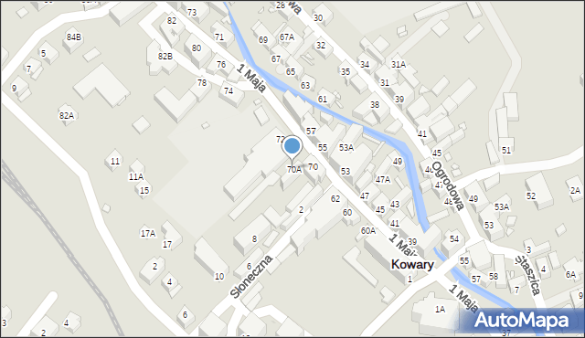 Kowary, 1 Maja, 70A, mapa Kowary