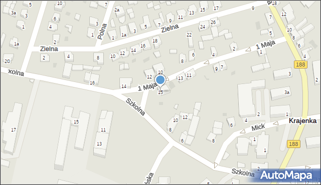 Krajenka, 1 Maja, 15, mapa Krajenka