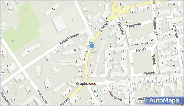 Krapkowice, 1 Maja, 5, mapa Krapkowice