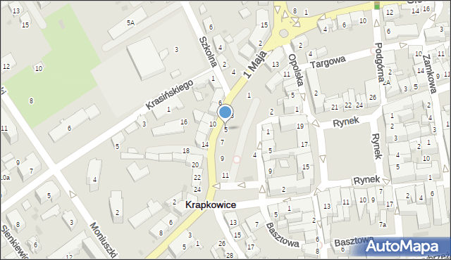 Krapkowice, 1 Maja, 5, mapa Krapkowice