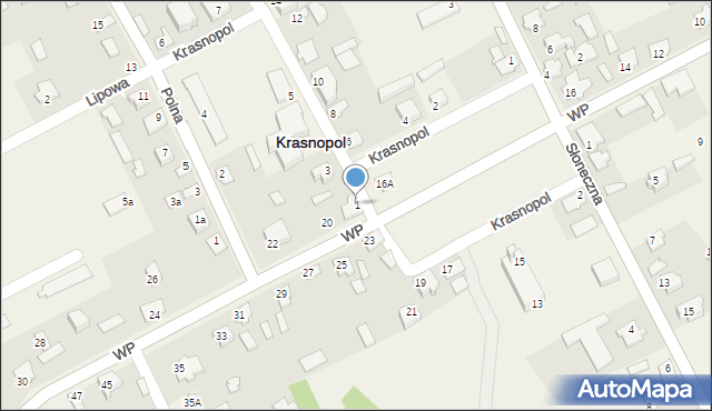 Krasnopol, 1 Maja, 1, mapa Krasnopol