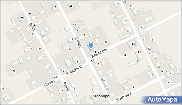 Krasnopol, 1 Maja, 20, mapa Krasnopol