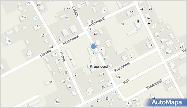 Krasnopol, 1 Maja, 5, mapa Krasnopol