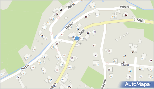 Kudowa-Zdrój, 1 Maja, 44, mapa Kudowa-Zdrój