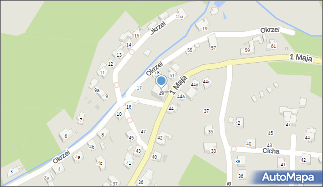 Kudowa-Zdrój, 1 Maja, 49, mapa Kudowa-Zdrój