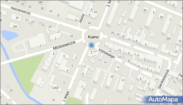 Kutno, 1 Maja, 1, mapa Kutno