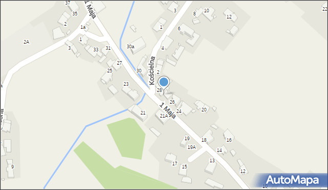 Łąki Kozielskie, 1 Maja, 26a, mapa Łąki Kozielskie