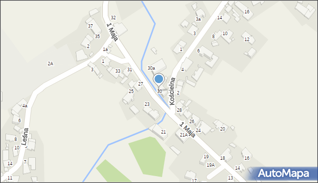 Łąki Kozielskie, 1 Maja, 30, mapa Łąki Kozielskie