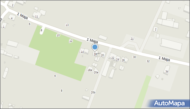 Leśnica, 1 Maja, 18, mapa Leśnica