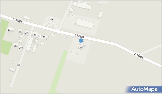 Leśnica, 1 Maja, 34, mapa Leśnica