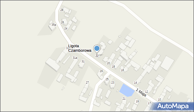 Ligota Czamborowa, 1 Maja, 22, mapa Ligota Czamborowa