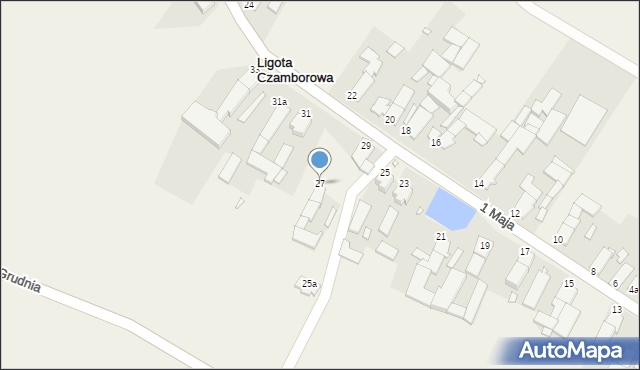 Ligota Czamborowa, 1 Maja, 27, mapa Ligota Czamborowa