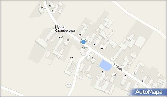 Ligota Czamborowa, 1 Maja, 29, mapa Ligota Czamborowa