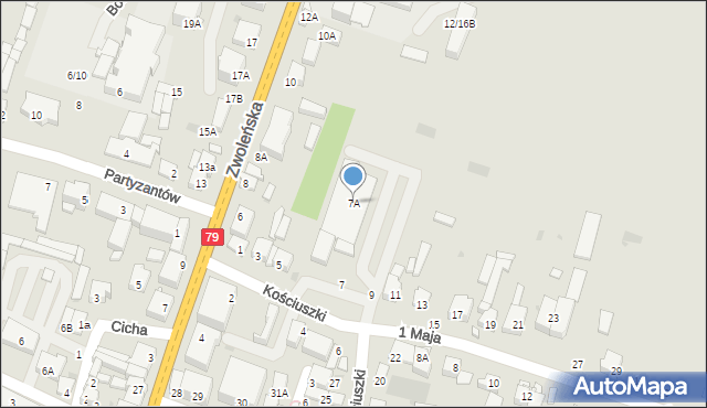 Lipsko, 1 Maja, 7A, mapa Lipsko