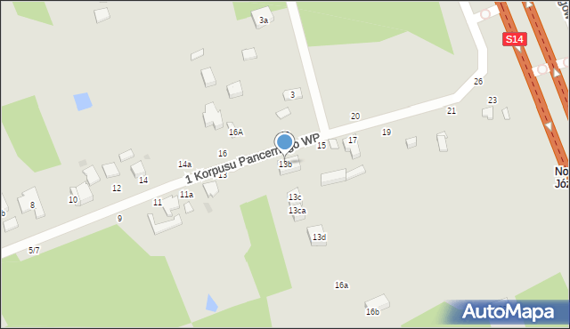Łódź, 1 Korpusu Pancernego Wojska Polskiego, 13b, mapa Łodzi