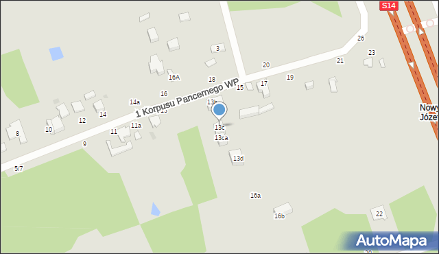 Łódź, 1 Korpusu Pancernego Wojska Polskiego, 13c, mapa Łodzi