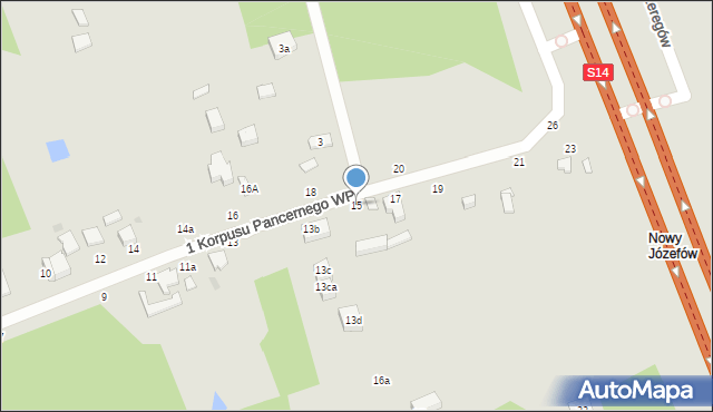 Łódź, 1 Korpusu Pancernego Wojska Polskiego, 15, mapa Łodzi