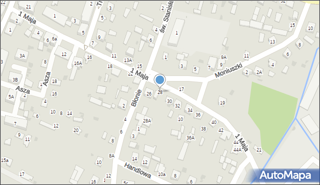 Łosice, 1 Maja, 28, mapa Łosice