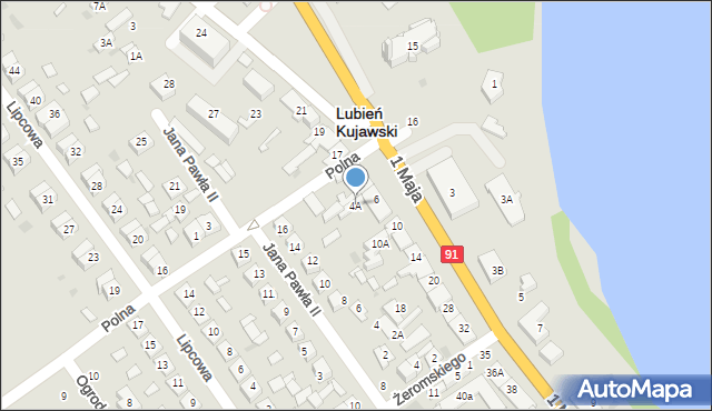 Lubień Kujawski, 1 Maja, 4A, mapa Lubień Kujawski