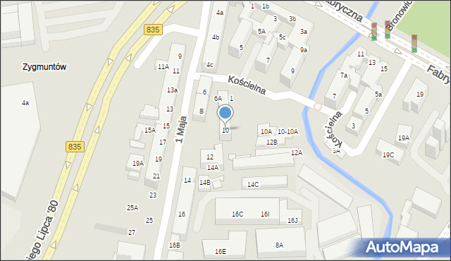 Lublin, 1 Maja, 10, mapa Lublina