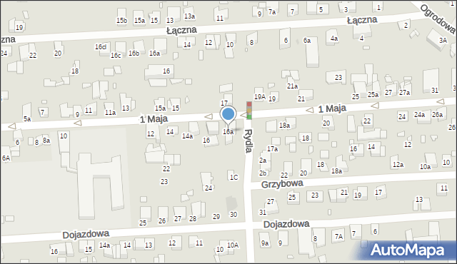 Luboń, 1 Maja, 16a, mapa Luboń