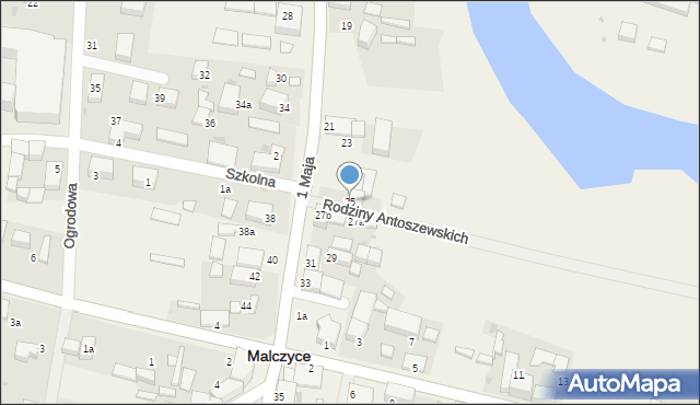 Malczyce, 1 Maja, 25, mapa Malczyce