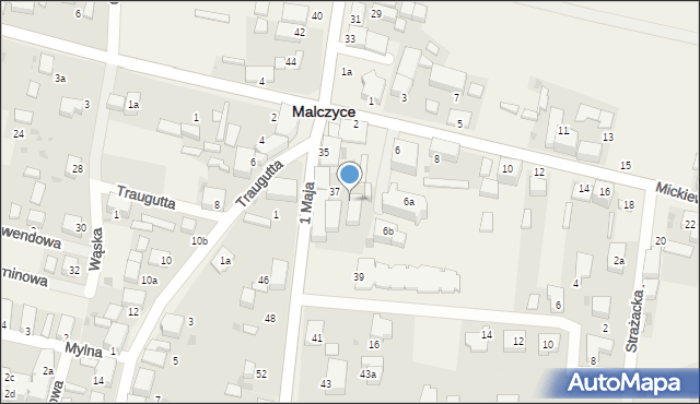 Malczyce, 1 Maja, 37a, mapa Malczyce