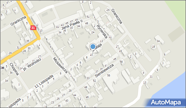 Mieszkowice, 1 Maja, 8-10B, mapa Mieszkowice