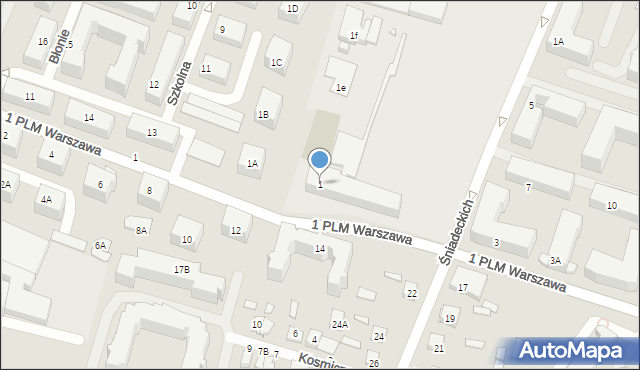 Mińsk Mazowiecki, 1 PLM Warszawa, 1, mapa Mińsk Mazowiecki
