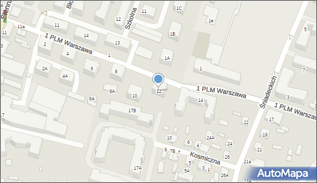 Mińsk Mazowiecki, 1 PLM Warszawa, 12, mapa Mińsk Mazowiecki